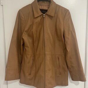 Vintage Wilsons Pelle Studio Tan Leather Jacket Coat Men’s Size L Classic 90s